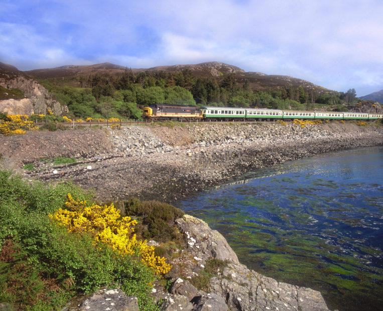 Class 37 Hauling The Kyle To Inverness Train After Departing Kyle Of Lochalsh