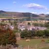 View Of Melrose Town And Abbey Ruins Melrose Scottish Borders