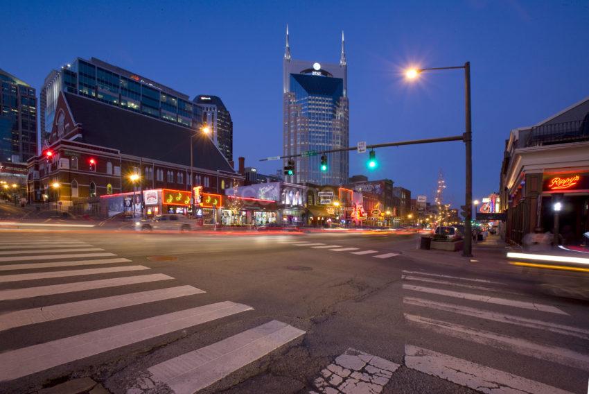 Y3Q9506 Broadway At Dusk Nashville