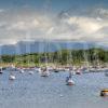 DSC 8670 DUNSTAFFNAGE MARINA WITH CLOUD COVERED BEN CRUACHAN