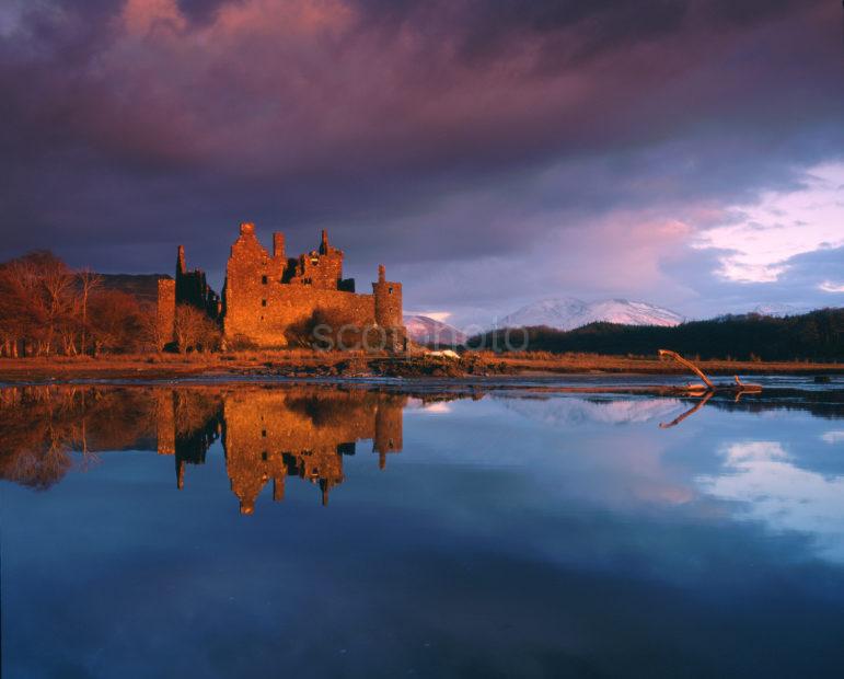 Evening Winter Light Strikes Kilchurn Castle On Loch Awe Nr Dalmally