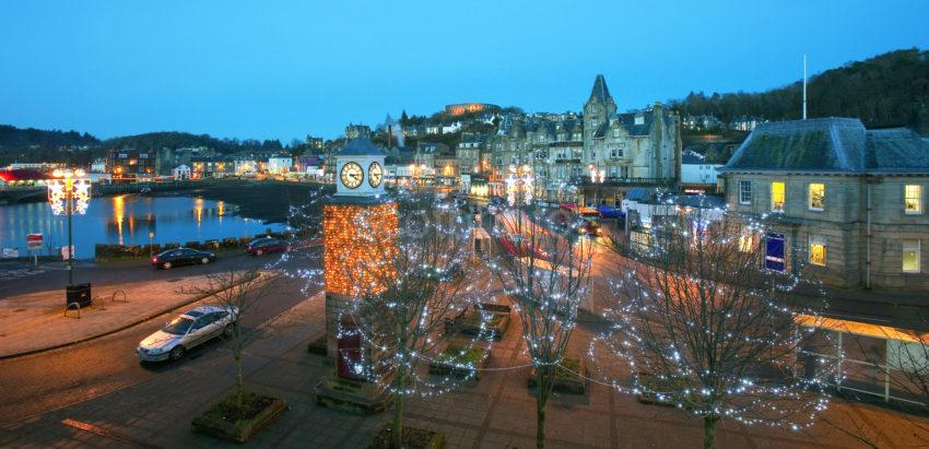 Oban At Night From Station Square