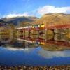 Class 37 Oban Glasgow Train Crosses Loch Awe