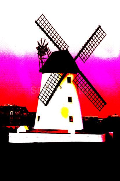 Night Shot Lytham Windmill Posterize