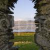 View Across Loch Gruinart Through Window At Kilnave Chapel