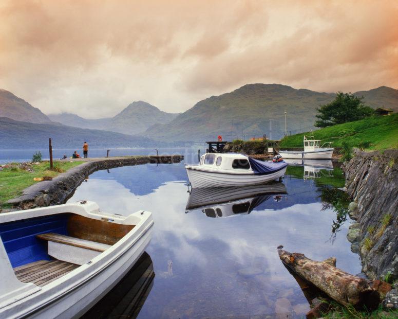 Inversnaid Harbour Loch Lomond With Arrochar Hills Trossachs