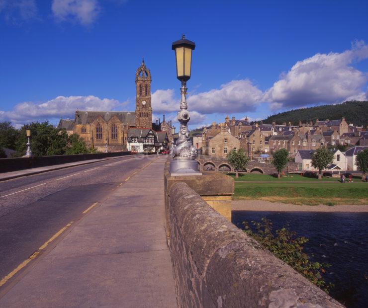 Peebles From Across The River Tweed Scottish Borders