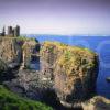 Castles Girnigeo And Sinclair On Noss Head Wick Caithness From Cliffs