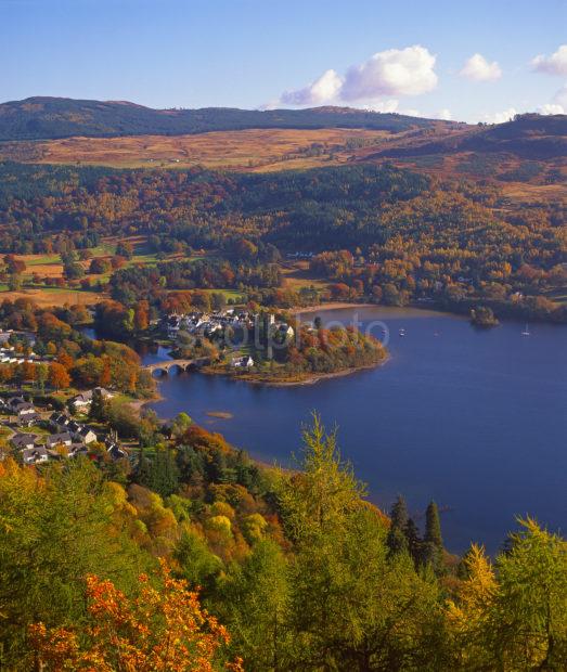 Autumn View Overlooking Kenmore And Loch Tay As Seen From Drummond Hill Perthshire