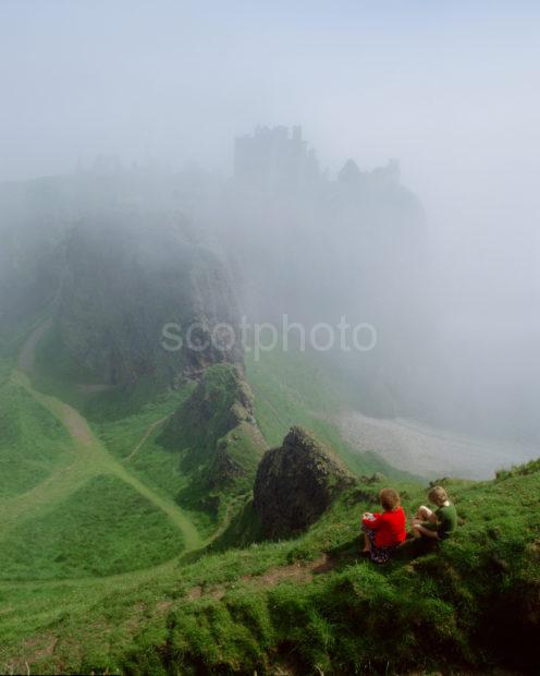 Misty Scene At Dunottar Castle