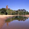 Ruins Of Redcastle From Lunan Water On Beautiful Lunan Bay Angus