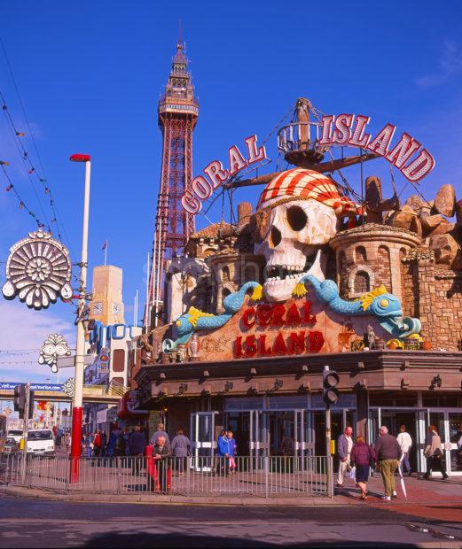 Colourful View From The Golden Mile On Blackpools Seafront With The Tower In The Distance Blackpool Lancashire