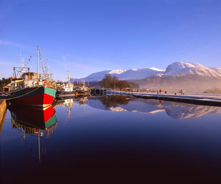 Winter Reflections Of Ben Nevis As Seen From Corpach Basin Lochaber