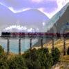 Steam Train Crosses Horseshoe Viaduct Abstract Art