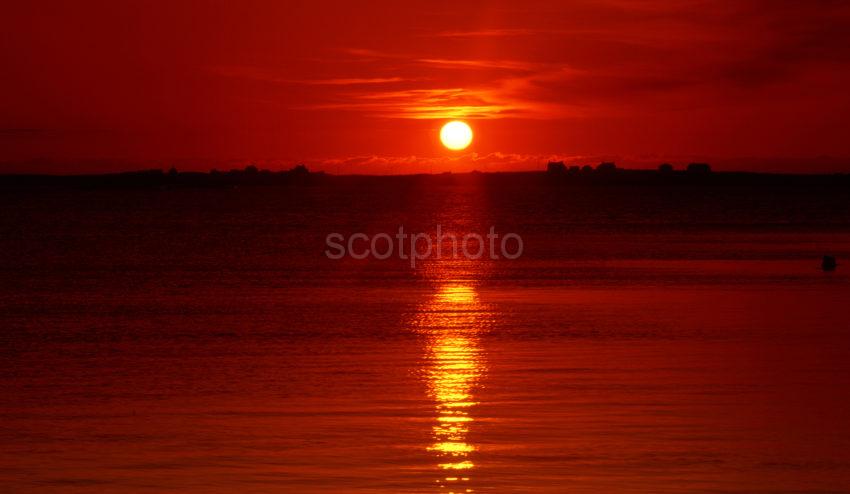 Sunset Over Scattered Crofts At Callinish North Uist Hebrides