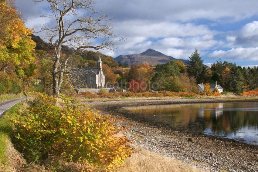 Ardchattan Kirk With Ben Cruachan Argyll