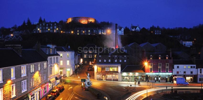 Oban At Dusk From Stafford Street Oban Express Van Panoramic