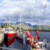 Yachts In Corpach Basin On The Caledonian Canal With Ben Nevis In View