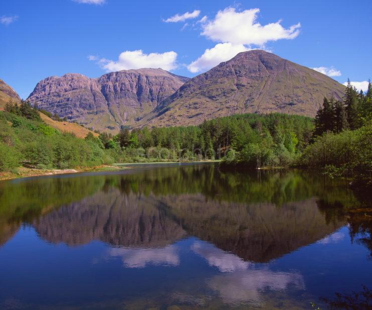 Summer View Towards The Glencoe Mountains Of Aonach Dubh And Stob Coire Nan Lochan As Seen From The Old Glencoe Road Glencoe