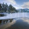 Winter From Shore Of Loch An Eilein Cairngorm Mountains