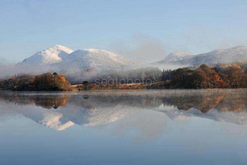 Late Autumn On Loch Awe With Snow Covered Ben Lui Argyll