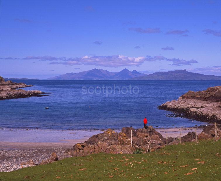 Spectacular View Towards The Islands Of Rhum And Eigg From Fascadale Bay Ardnamurchan West Scotland