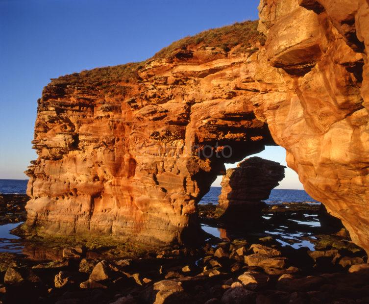 Red Sandstone Sea Arch At Torness East Lothian