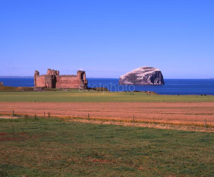 View Towards Tantallon Castle And The Bass Rock East Lothian