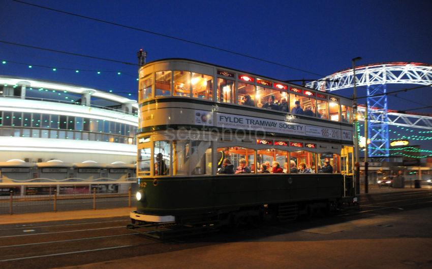 Old Balckpool Tram At Night