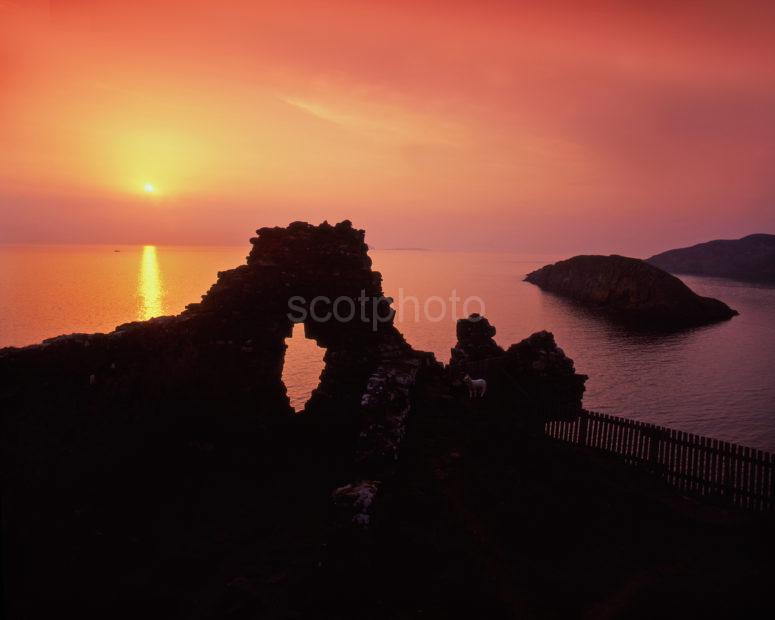 Sunset Silhouette At Dundulm Castle Skye