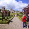 WY3Q0340 Tourist At Drummond Castle Garden