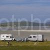 Y3Q9219 Mobile Homes On Shore Traig Mhor Sands And Airport Runway