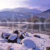 Winter Scene From Shore Of Loch Lubneag Nr Callander Trossachs Hills