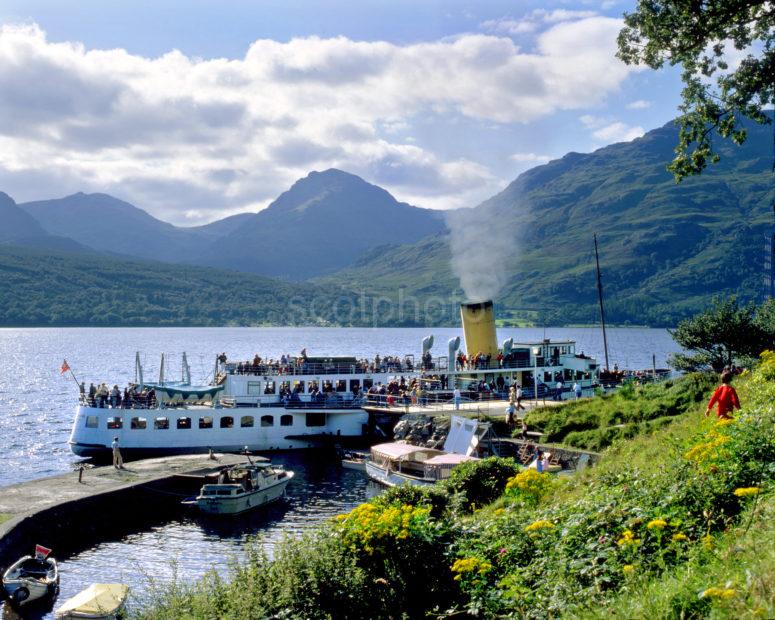 The Maid Of The Loch Paddle Steamer At Inversnaid Pier Loch Lomond