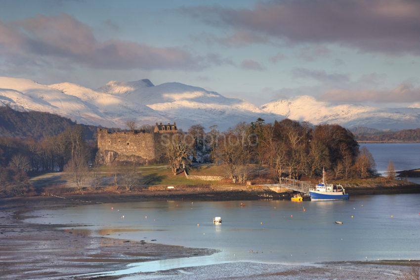 DSC 0347 Late Afternoon Light On Dunstaffnage Castle And Morvern Hills Argyll