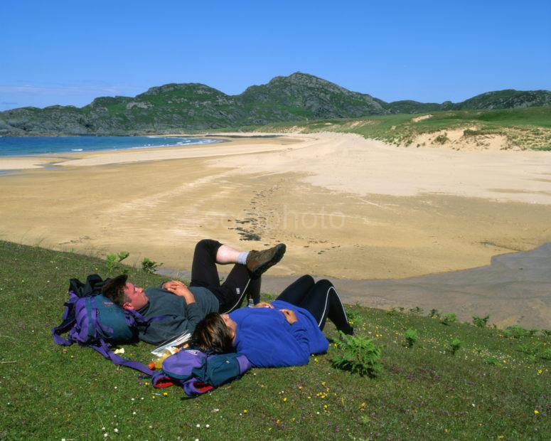 Relaxing After A Walk On Colonsay With Kiloran Bay Sands