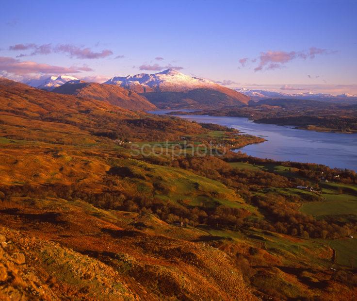 Late Autumn View Towards Ben Cruachan And Loch Etive As Seen From Ben Lora Argyll