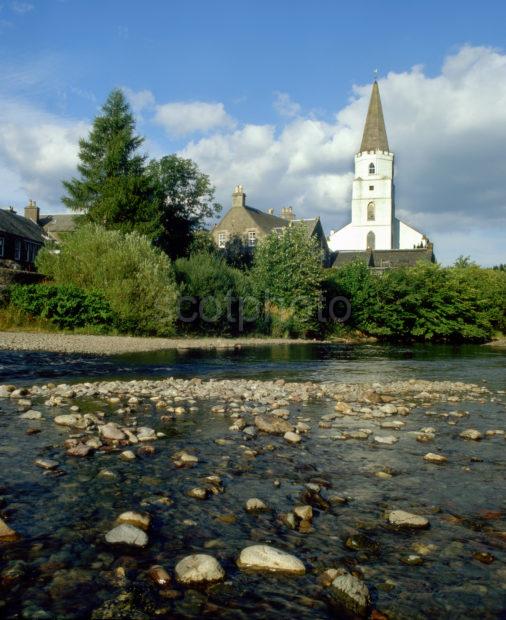 Comrie Church From The River Perthshire