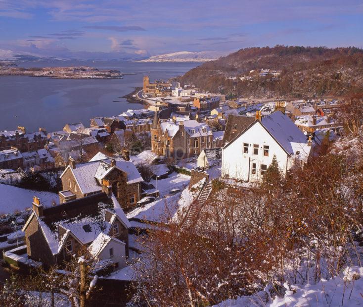 Winter View Oban Town And Cathedral From McCaigs Tower Argyll