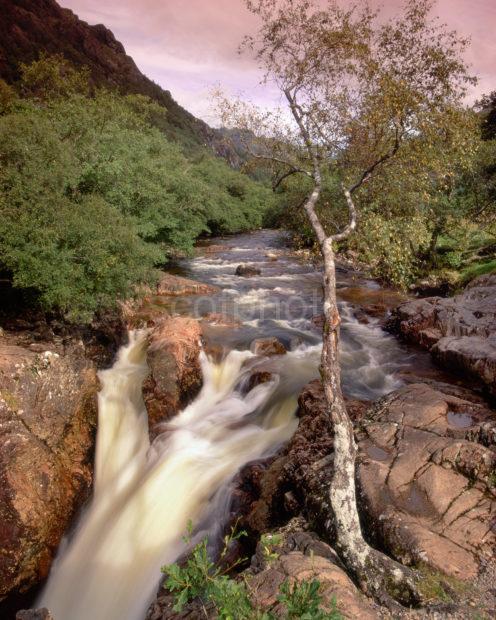 The Upper Falls In Glen Nevis Lochaber District Nr Fort William