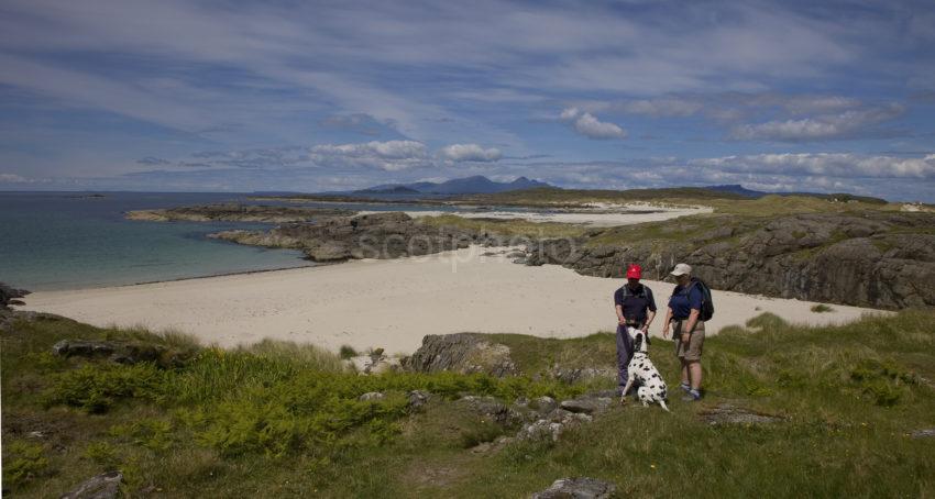 I5D6941 Panoramic View Across Sanna Bay Towards Rum Ardnamurchan