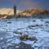 I5D7265 Frozen Scene At Glenfinnan Monument From Shore Of Loch Shiel Lochaber