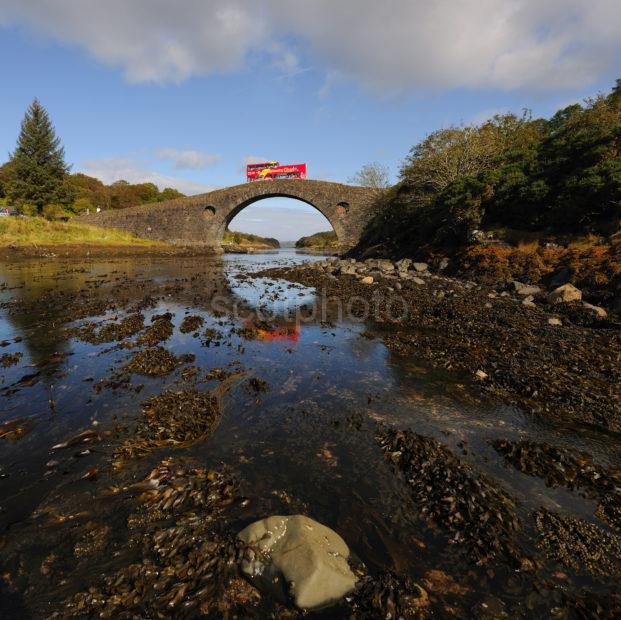 Oban Sightseeing Bus On The Clachan Bridge Seil