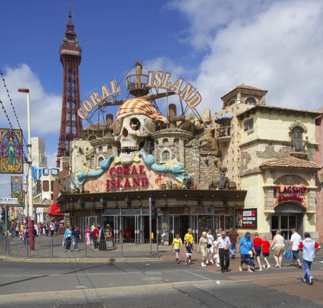 Blackpool Tower And Coral Island