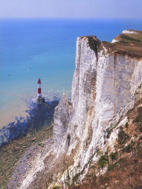 Beachy Head Lighthouse From Cliffs Sussex