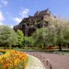 Edinburgh Castle From Princes Street Gardens In Spring