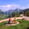 Tourists Enjoy Rest And Be Thankful Glen Croe Viewpoint