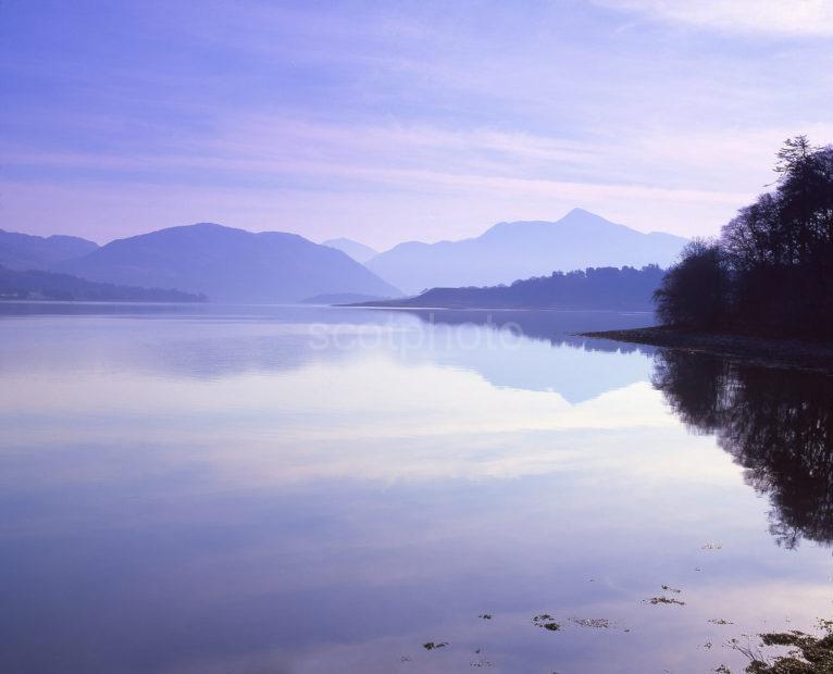 Misty Moody Reflections On Loch Etive Argyll