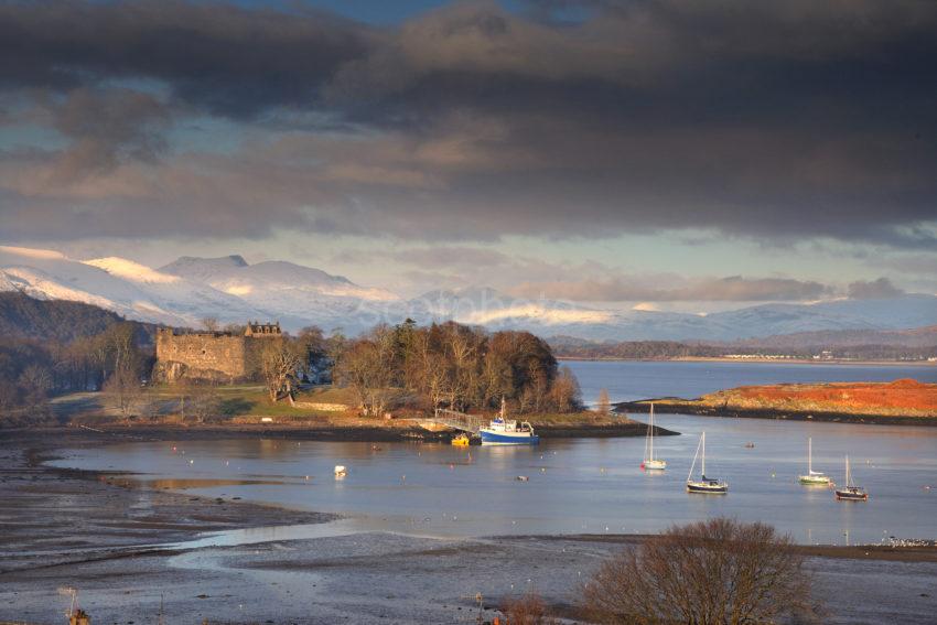 DSC 0340 Dunstaffnage Castle And Bay With Morvern Hills Argyll