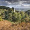 0I5D1744 Dramatic Autumn Light Castle Campbell Dollar Glen Clackmannanshire